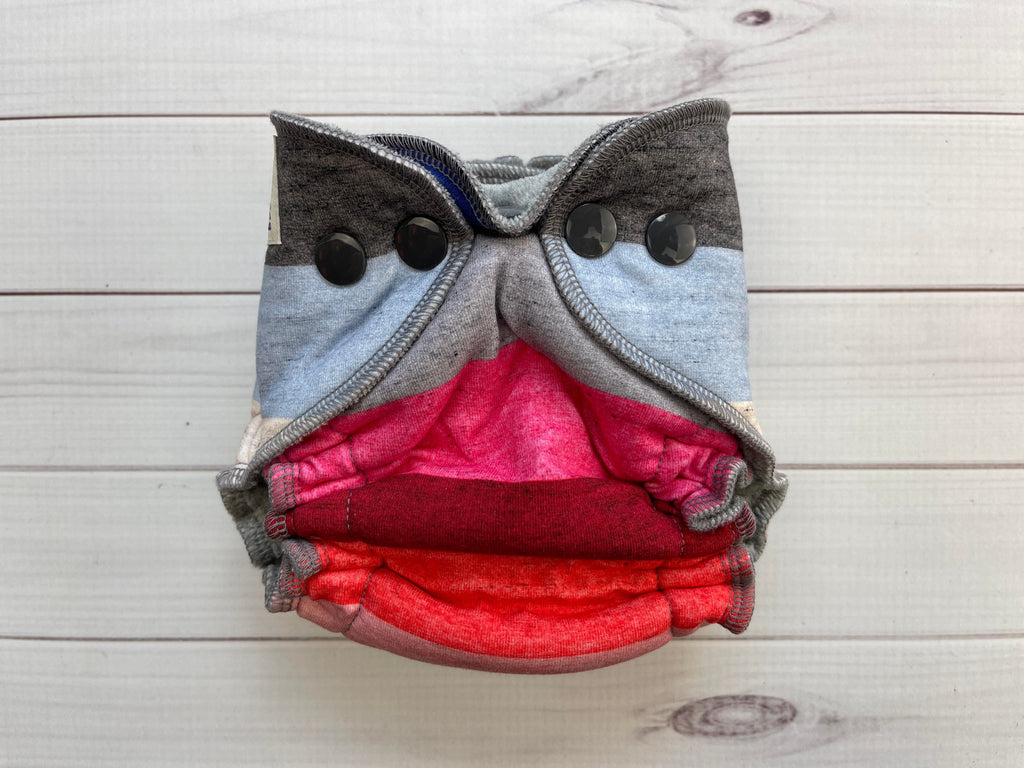 Lilly & Frank Cloth Diaper Heathered Rainbow Newborn Cloth Diaper - Hybrid - Serged