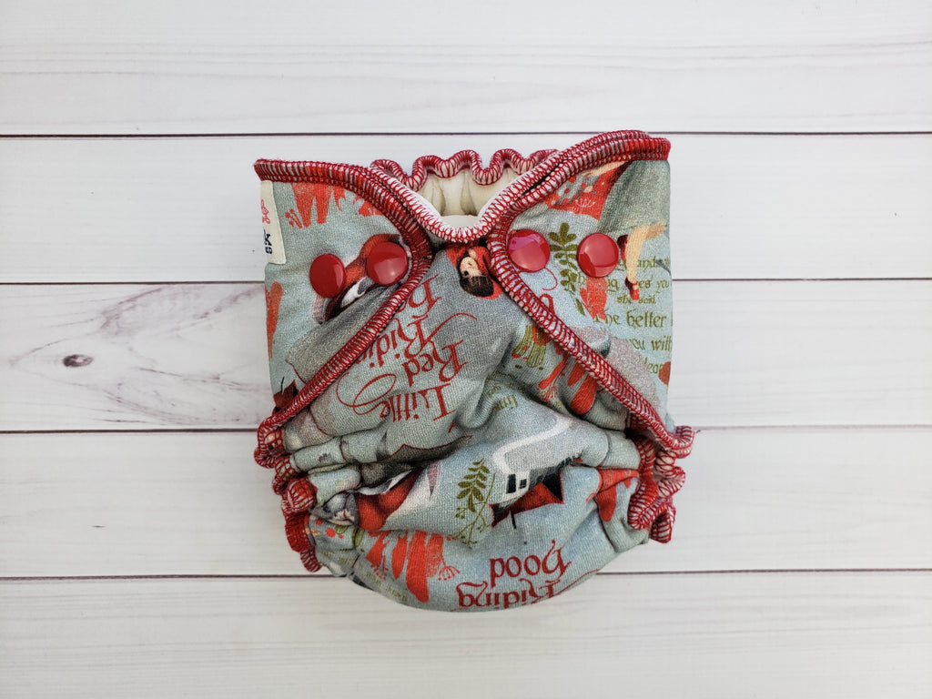 Lilly & Frank Cloth Diaper Little Red Riding Hood Newborn Cloth Diaper - Hybrid - Serged