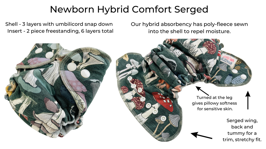 Lilly & Frank Cloth Diaper Newborn Cloth Diaper - Hybrid - Comfort Serged
