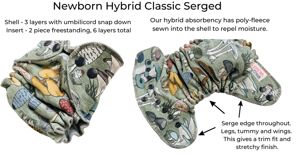 Lilly & Frank Cloth Diaper Newborn Cloth Diaper - Hybrid - Serged