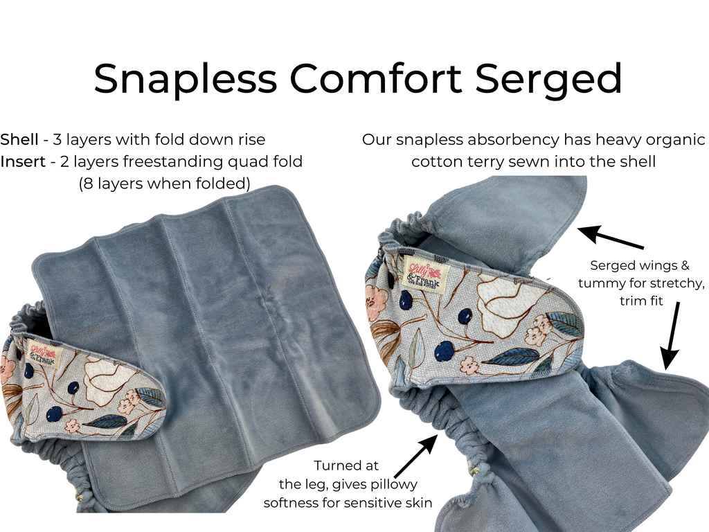 Lilly & Frank cloth diaper Petite Cloth Diaper - Snapless - Comfort Serged
