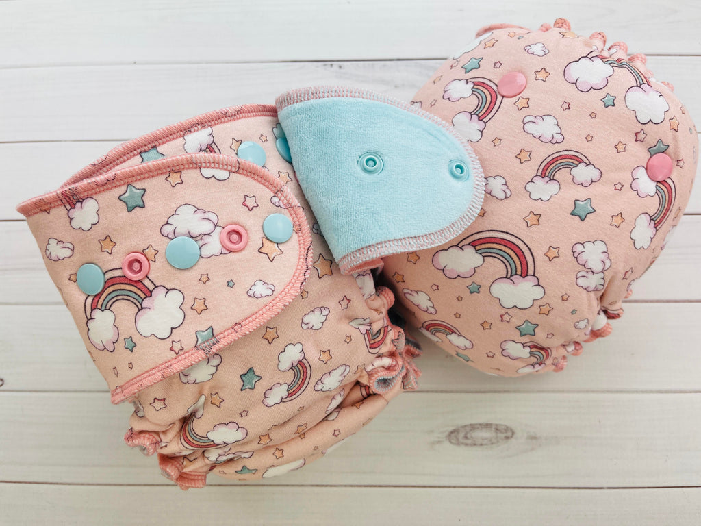 Lilly & Frank cloth diaper Precious Skies Toddler Cloth Diaper - Fitted - Serged