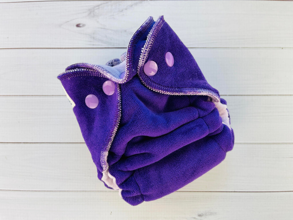 Lilly & Frank Cloth Diaper Russian Violet Comfort Serged Velour Newborn Diaper