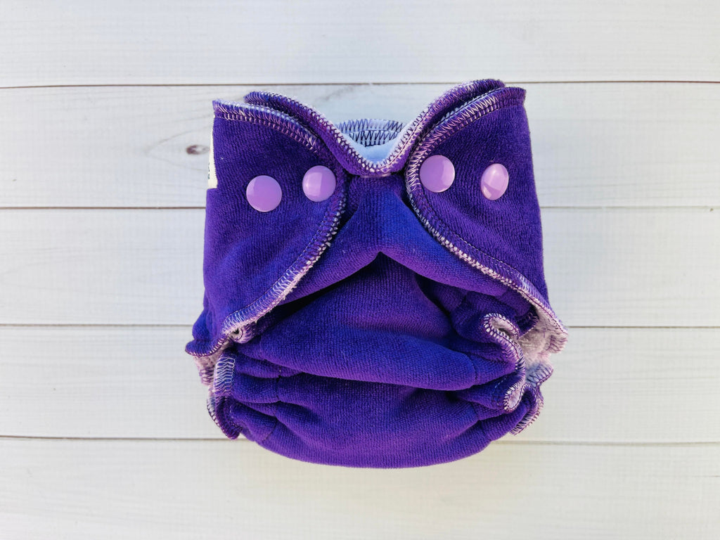 Lilly & Frank Cloth Diaper Russian Violet Velour Newborn Diaper