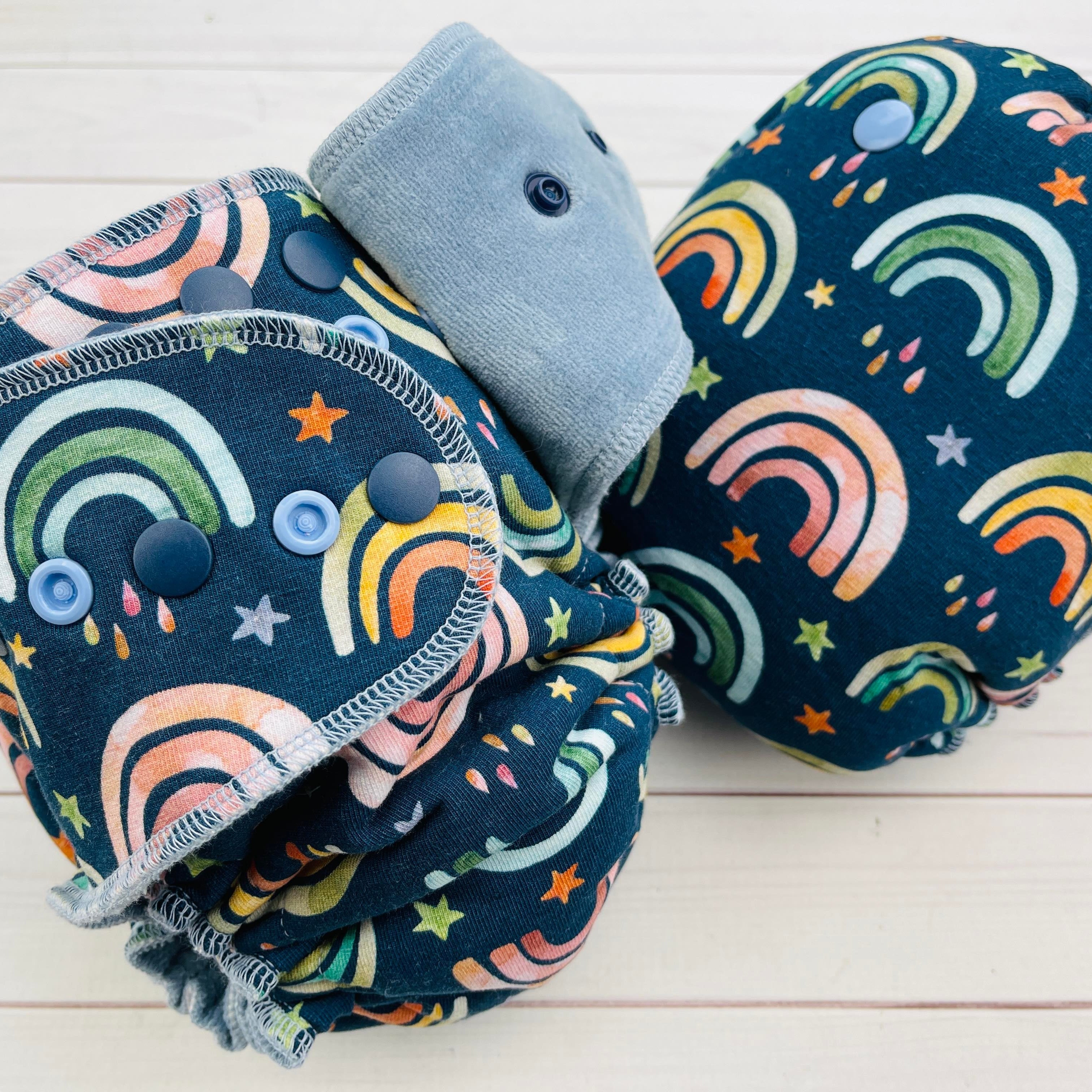 Lilly & Frank cloth diaper Stars & Rainbows Toddler Cloth Diaper - Hybrid -Serged
