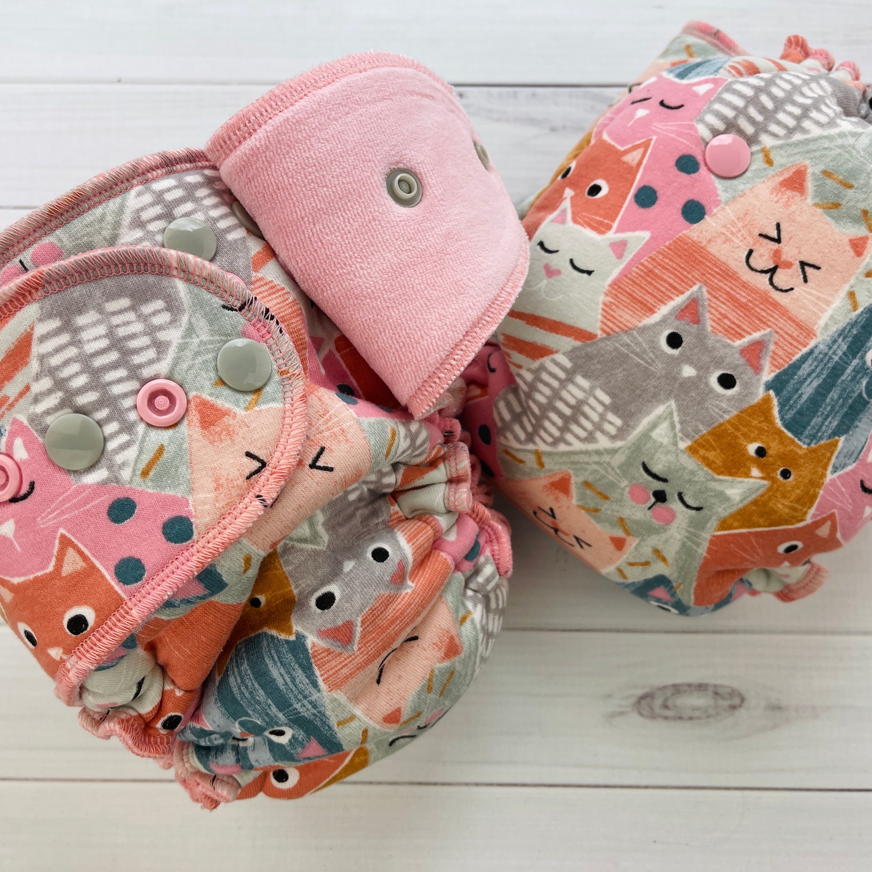 Lilly & Frank cloth diaper Stella Mae's Purrrfect Day Toddler Cloth Diaper - Fitted - Serged