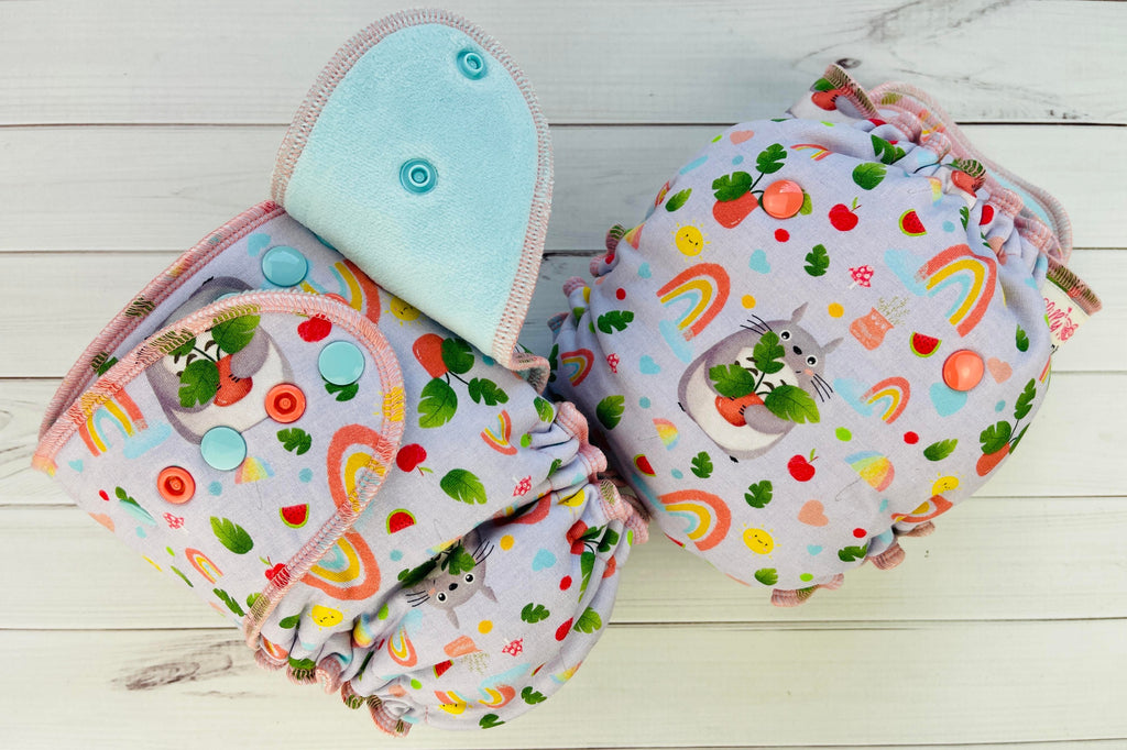 Lilly & Frank cloth diaper Totoro's Rainbows Toddler Cloth Diaper - Fitted - Classic Serged