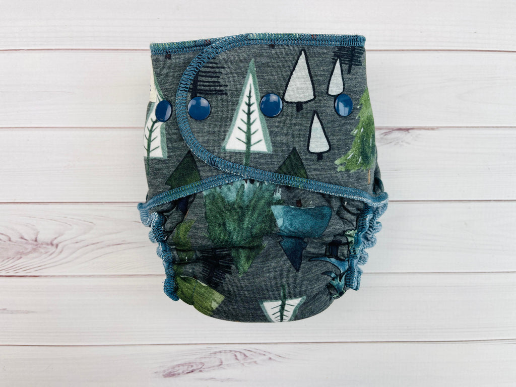 Lilly & Frank Fitted Cloth Diaper Dark Forest Petite Hybrid Cloth Diaper - Hybrid - Classic Serged