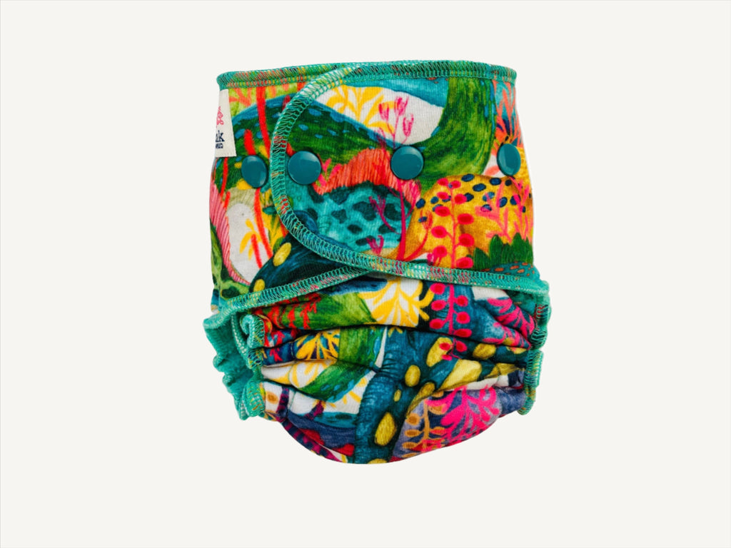 Lilly & Frank Fitted Cloth Diaper Dinosaur Jamboree Petite Hybrid Cloth Diaper - Hybrid - Classic Serged