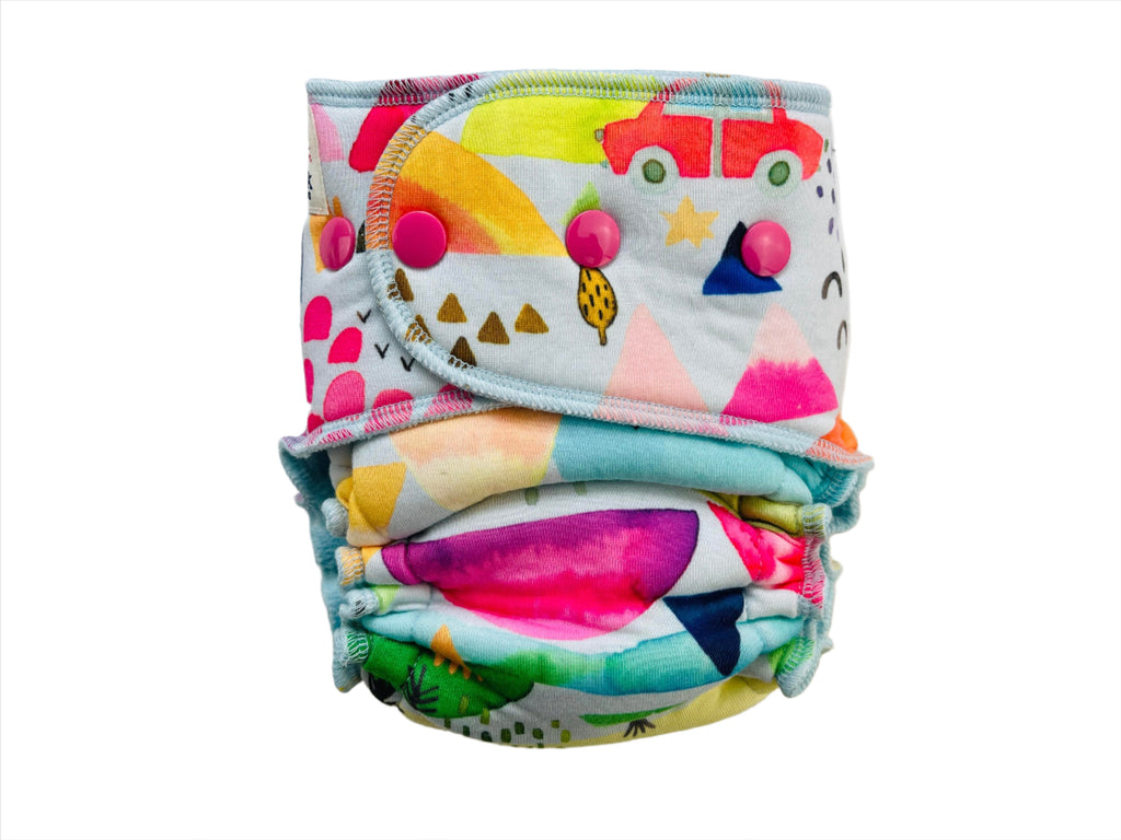 Lilly & Frank Fitted Cloth Diaper Let The Adventure Begin Petite Hybrid Cloth Diaper - Hybrid - Classic Serged
