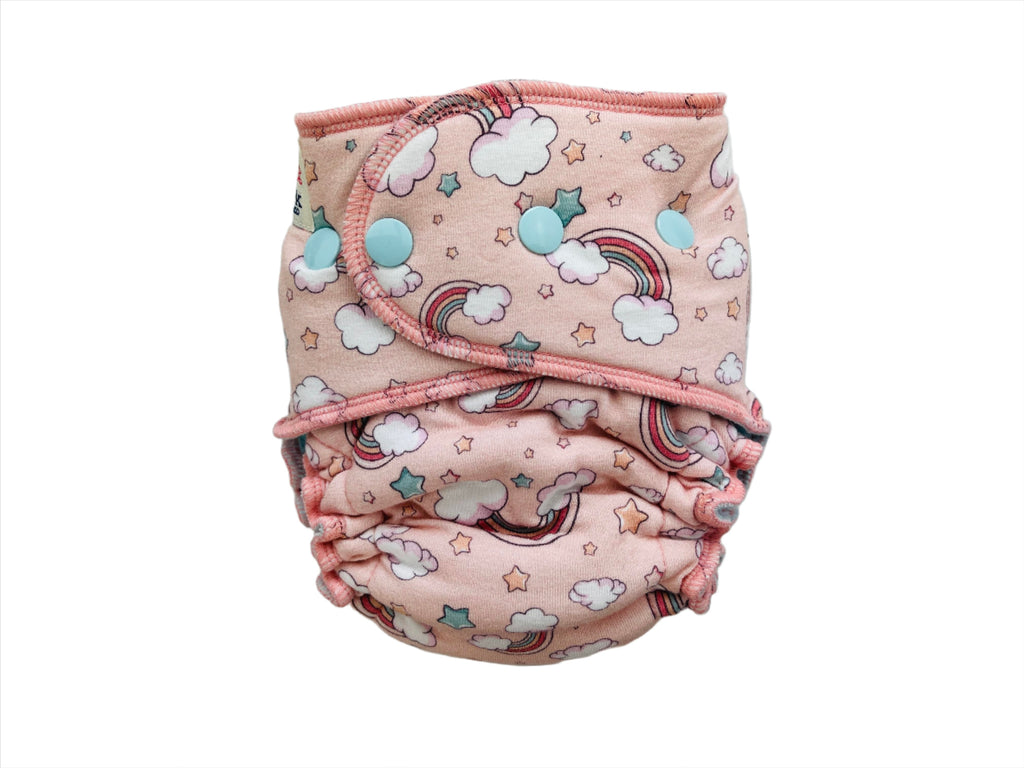 Lilly & Frank Fitted Cloth Diaper Precious Skies Petite Hybrid Cloth Diaper - Hybrid - Classic Serged