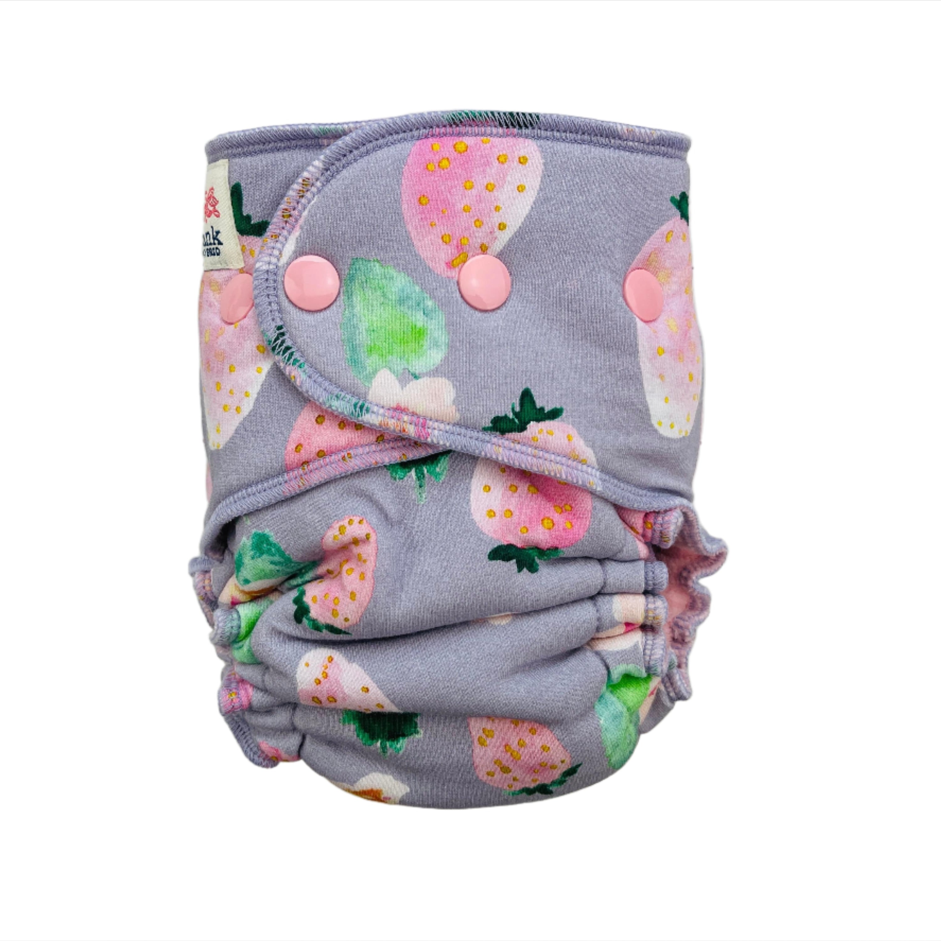 Lilly & Frank Fitted Cloth Diaper Strawberry Smoothie Petite Hybrid Cloth Diaper - Hybrid - Classic Serged