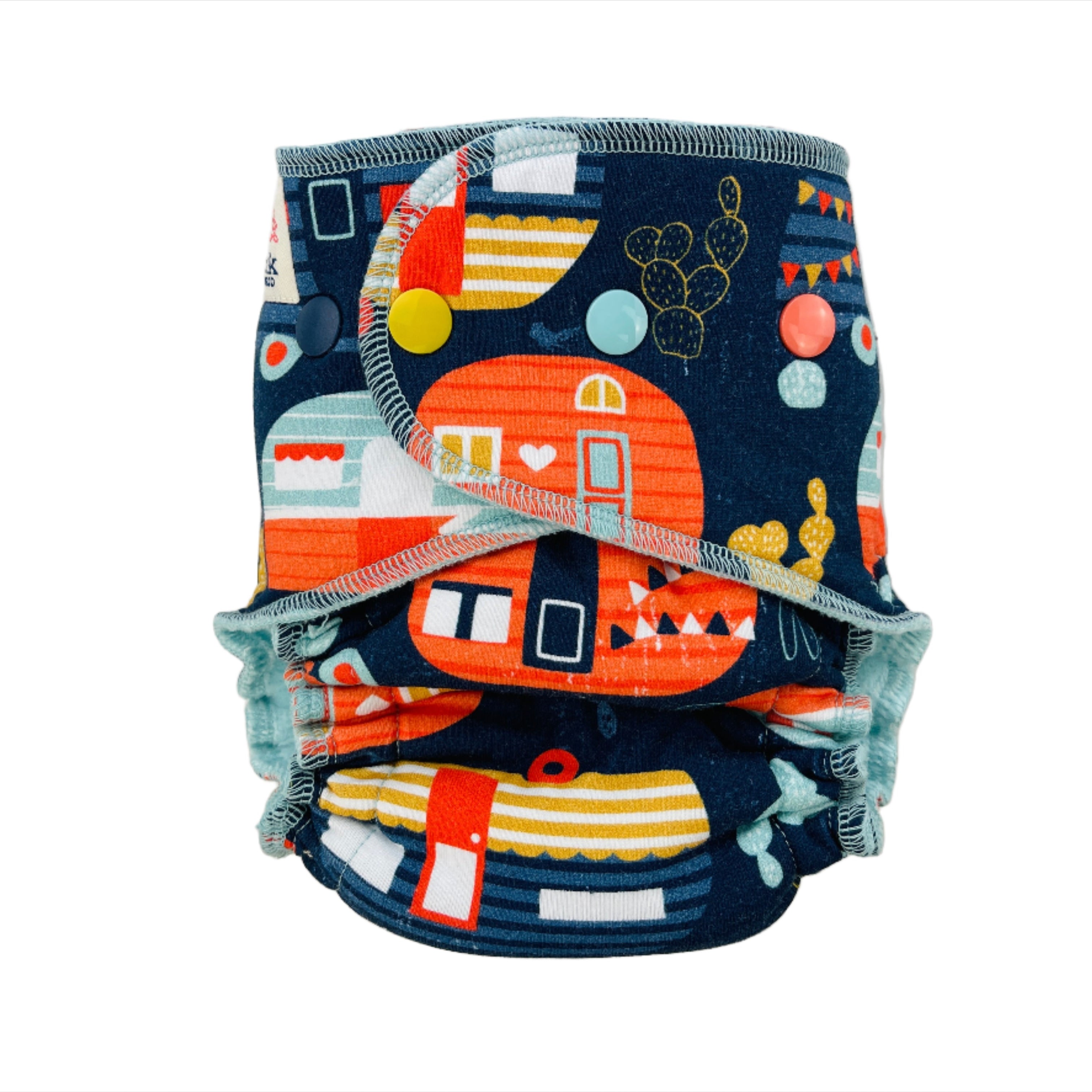 Lilly & Frank Fitted Cloth Diaper Sunset Campers Petite Hybrid Cloth Diaper - Hybrid - Classic Serged