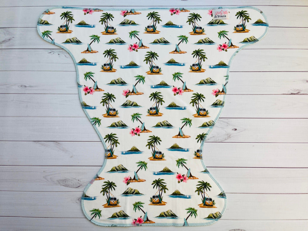 Lilly & Frank Flat Cloth Diaper Beach Bum One Size Contour Flat
