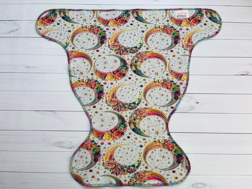 Lilly & Frank Flat Cloth Diaper Crescent Moon (Coming Soon!) One Size Contour Flat - *New Insert*