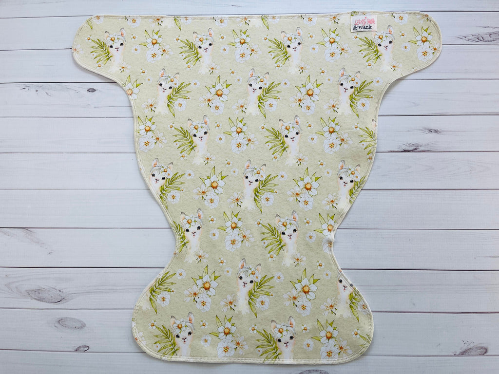 Lilly & Frank Flat Cloth Diaper Sweet Llama One Size Contour Flat - *New Insert*
