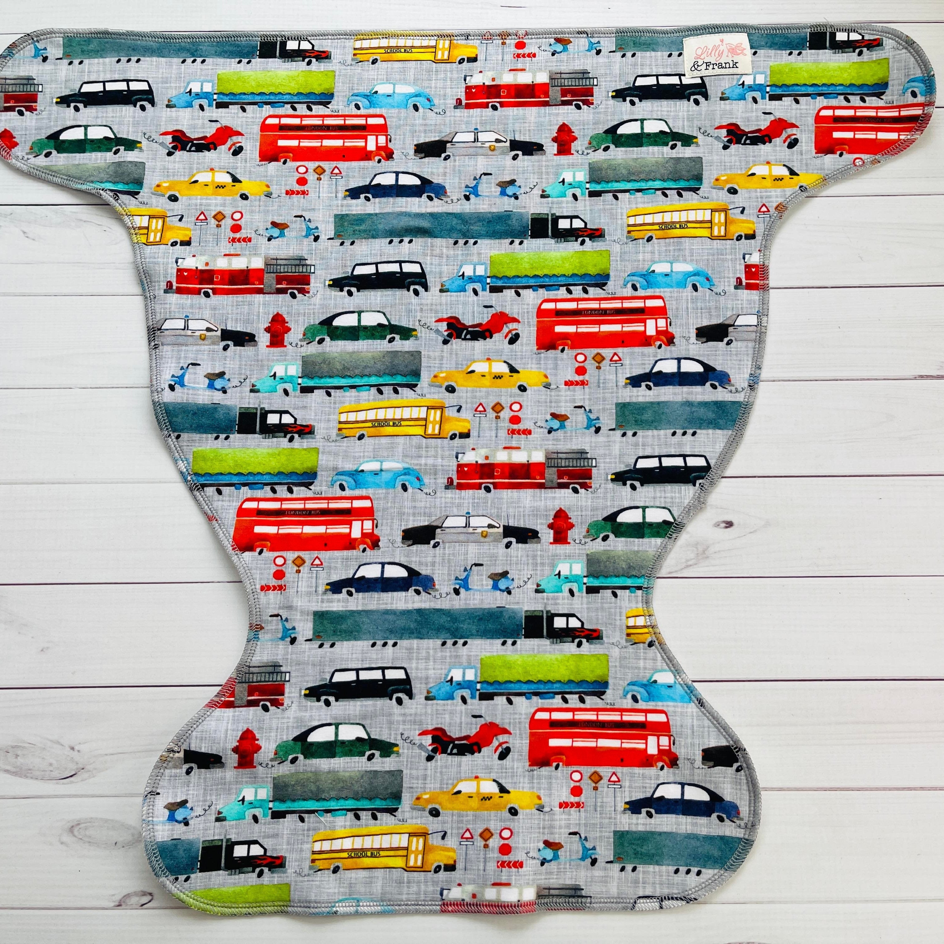Lilly & Frank Flat Cloth Diaper Traffic Jam (Coming Soon!) One Size Contour Flat - *New Insert*