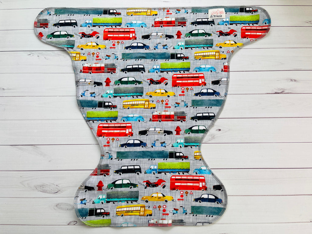 Lilly & Frank Flat Cloth Diaper Traffic Jam (Coming Soon!) One Size Contour Flat - *New Insert*