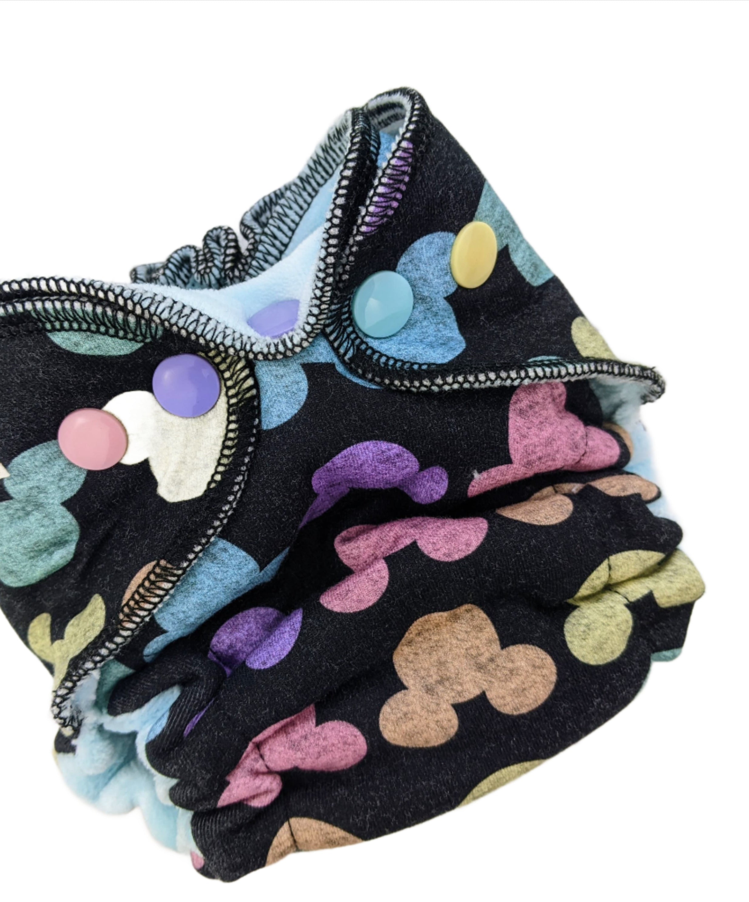 Lilly & Frank Newborn Cloth Diaper Chalk Mouse Ears Newborn Cloth Diaper - Fitted - Comfort Serged