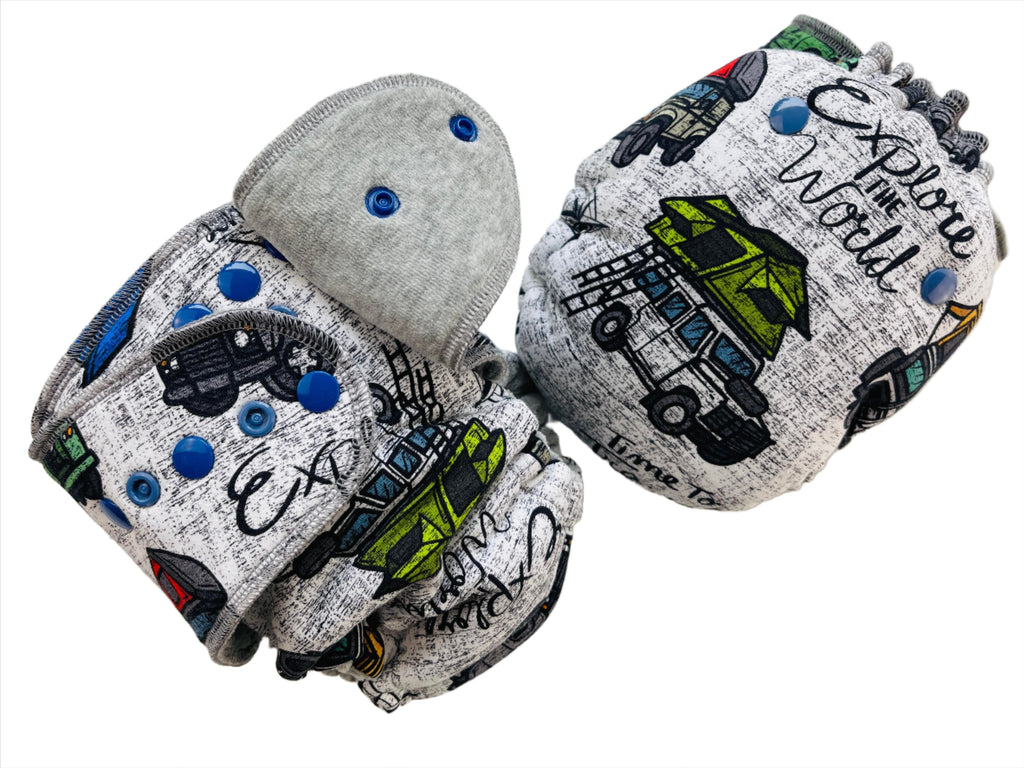 Lilly & Frank One Size Cloth Diaper Adventure Awaits One Size Hybrid ~ Comfort Serged