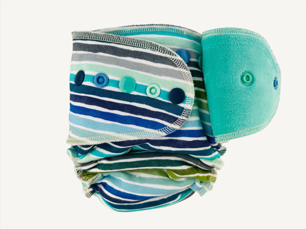 Lilly & Frank One Size Cloth Diaper Aussie Ocean One Size Fitted Cloth Diaper - Serged