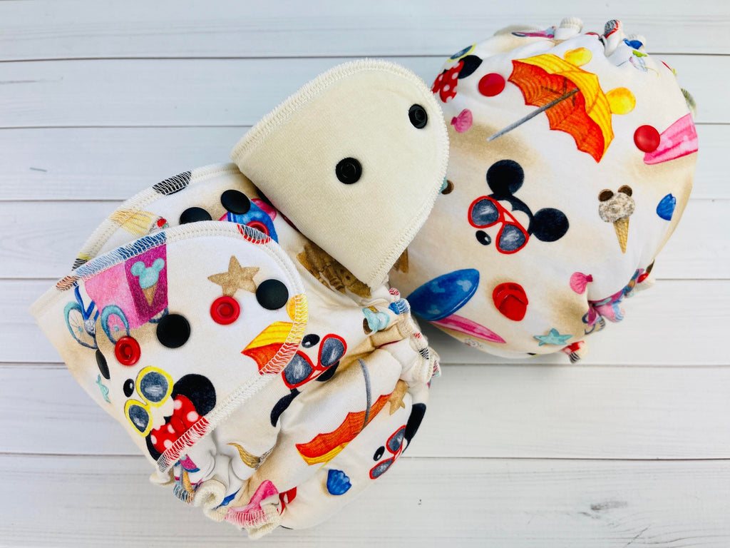 Lilly & Frank One Size Cloth Diaper Beach Ears One Size Cloth Diaper - Hybrid - Serged
