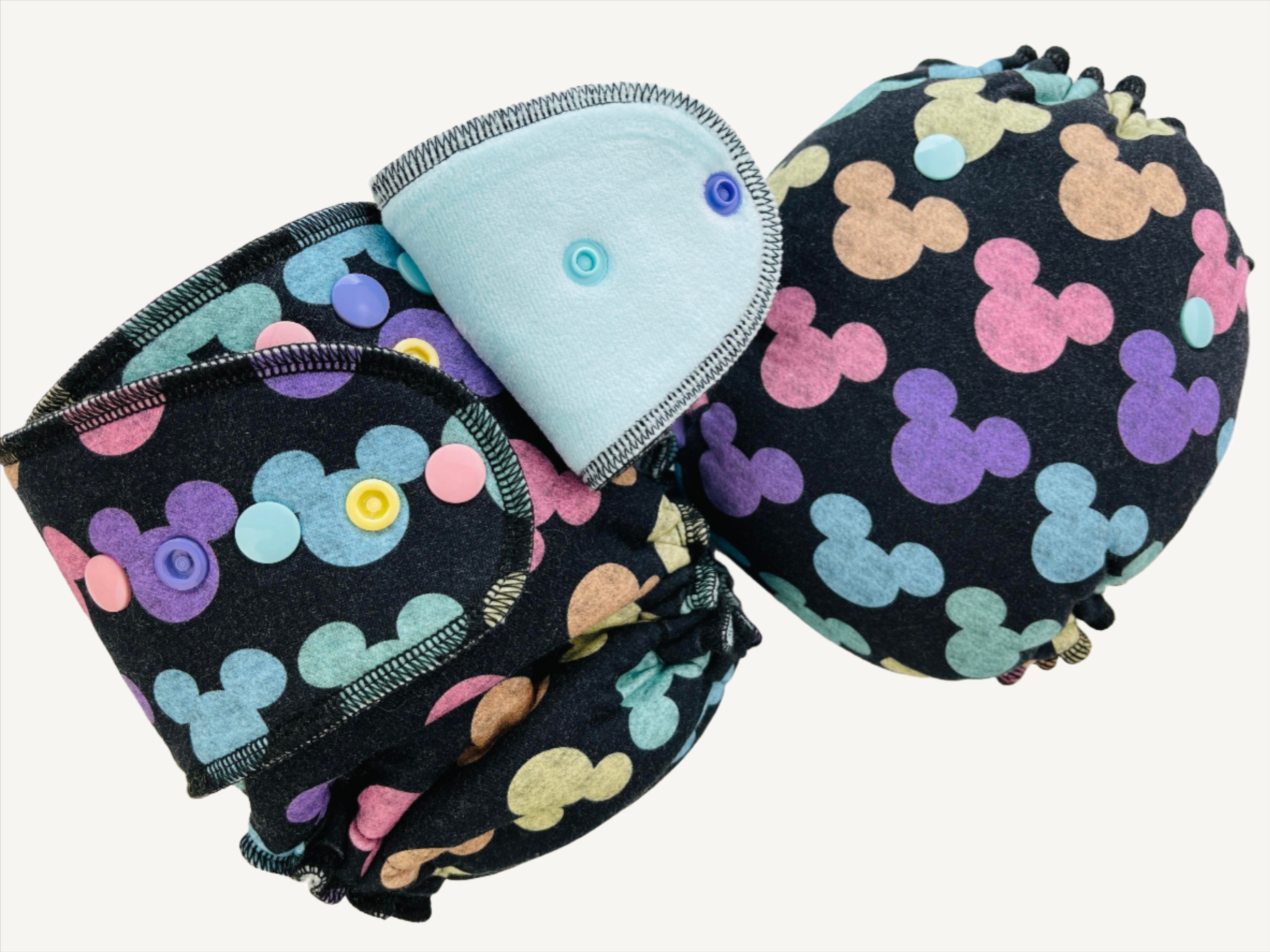 Lilly & Frank One Size Cloth Diaper Chalk Mouse Ears One Size Cloth Diaper - Hybrid - Serged