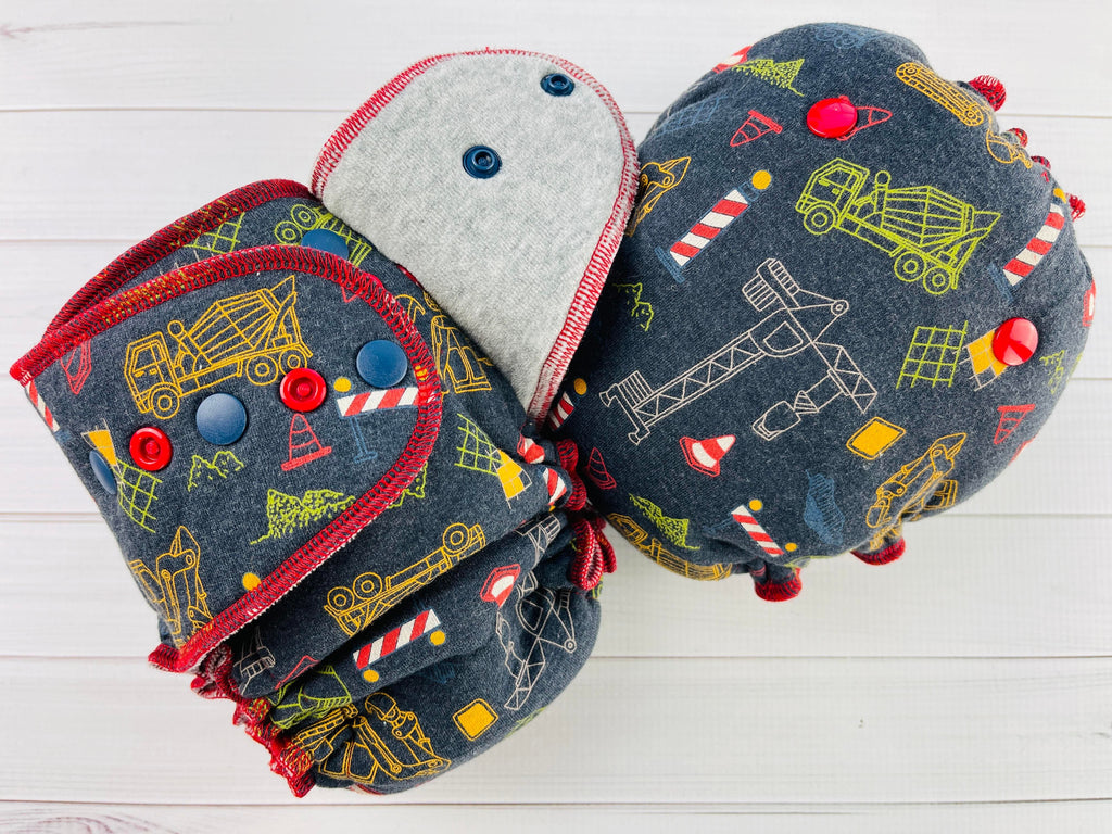 Lilly & Frank One Size Cloth Diaper Construction Zone One Size Cloth Diaper - Hybrid - Serged