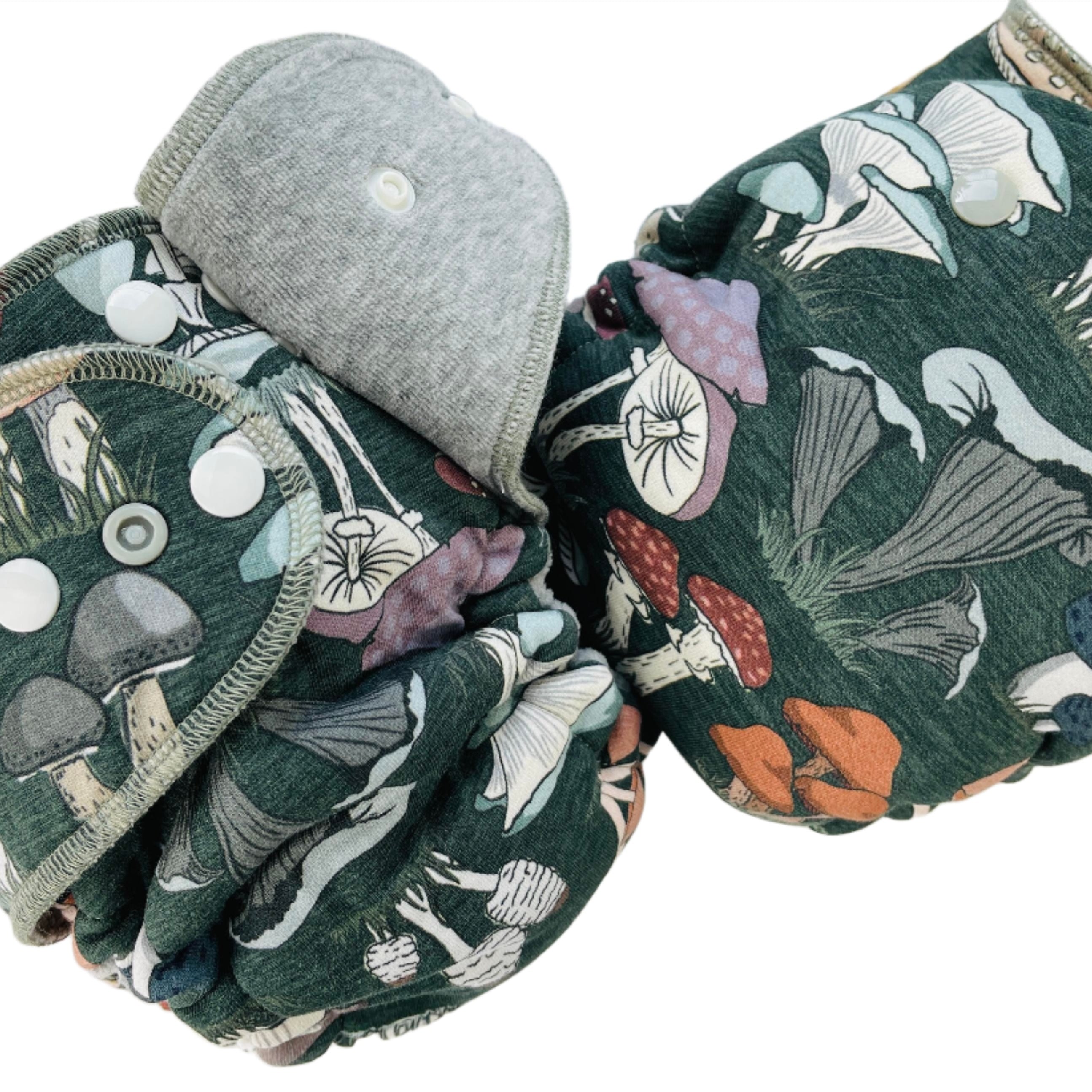 Lilly & Frank One Size Cloth Diaper Forest Mushrooms One Size Cloth Diaper - Fitted - Comfort Serged