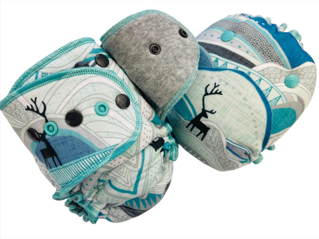 Lilly & Frank One Size Cloth Diaper Kai Caribou One Size Cloth Diaper - Fitted - Serged