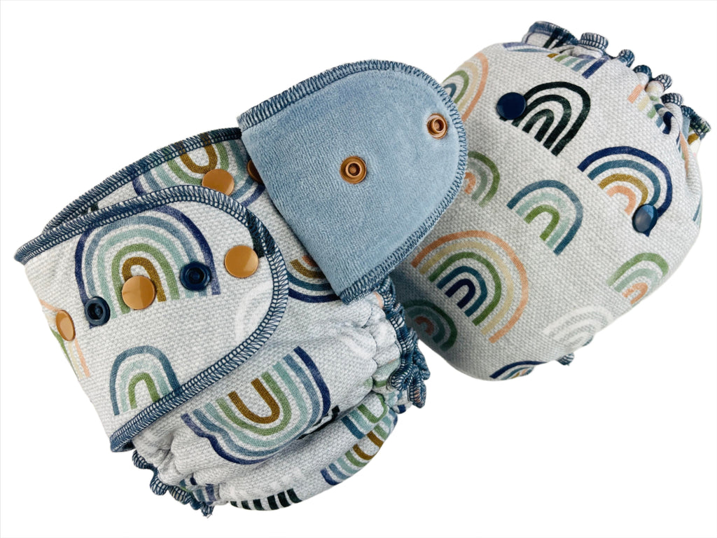 Lilly & Frank One Size Cloth Diaper Muted Rainbows One Size Cloth Diaper - Fitted - Serged