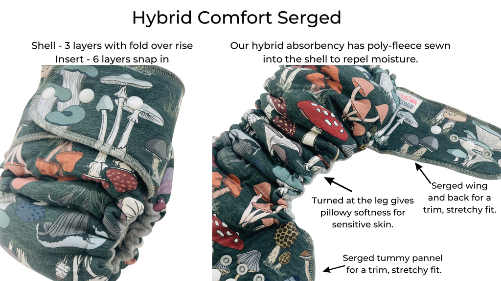Lilly & Frank One Size Cloth Diaper One Size Cloth Diaper - Hybrid - Comfort Serged