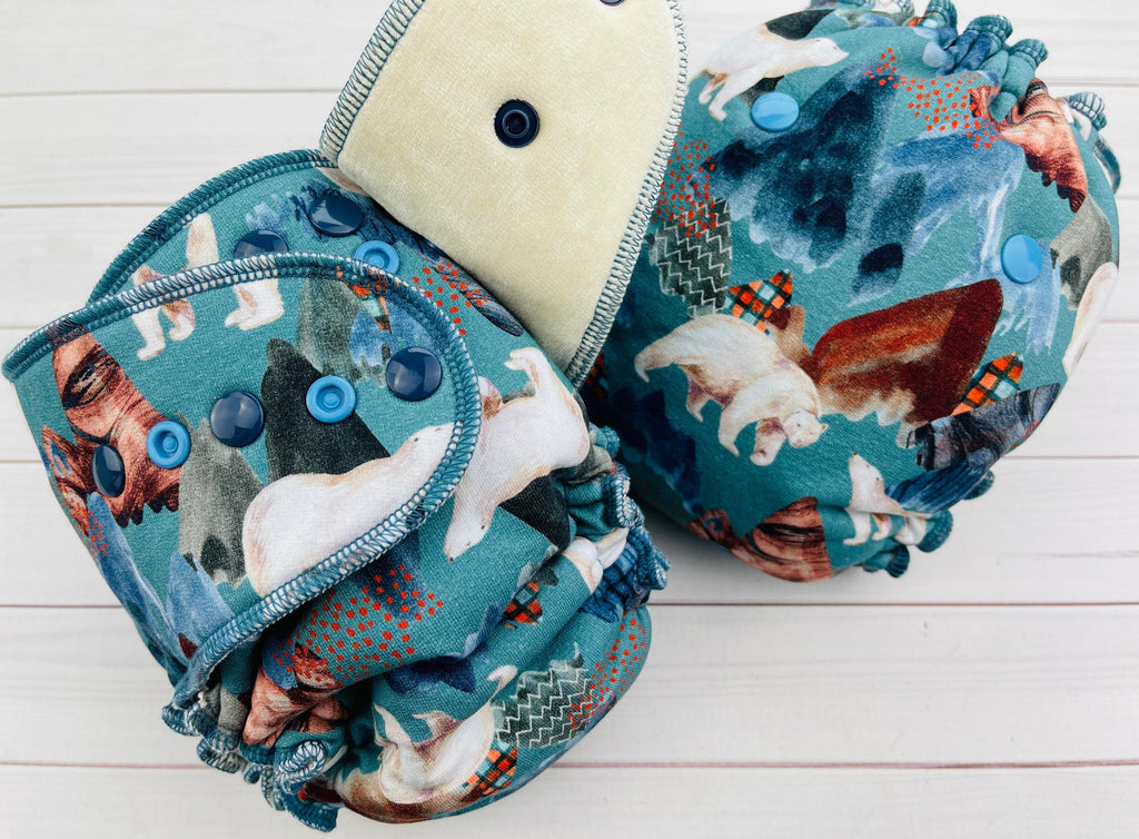 Lilly & Frank One Size Cloth Diaper Polar North One Size Cloth Diaper - Hybrid - Serged