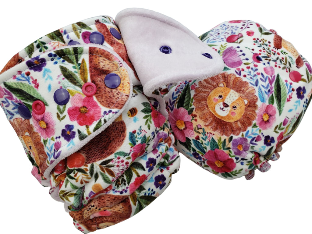 Lilly & Frank One Size Cloth Diaper Spring Forest One Size Cloth Diaper - Fitted - Serged