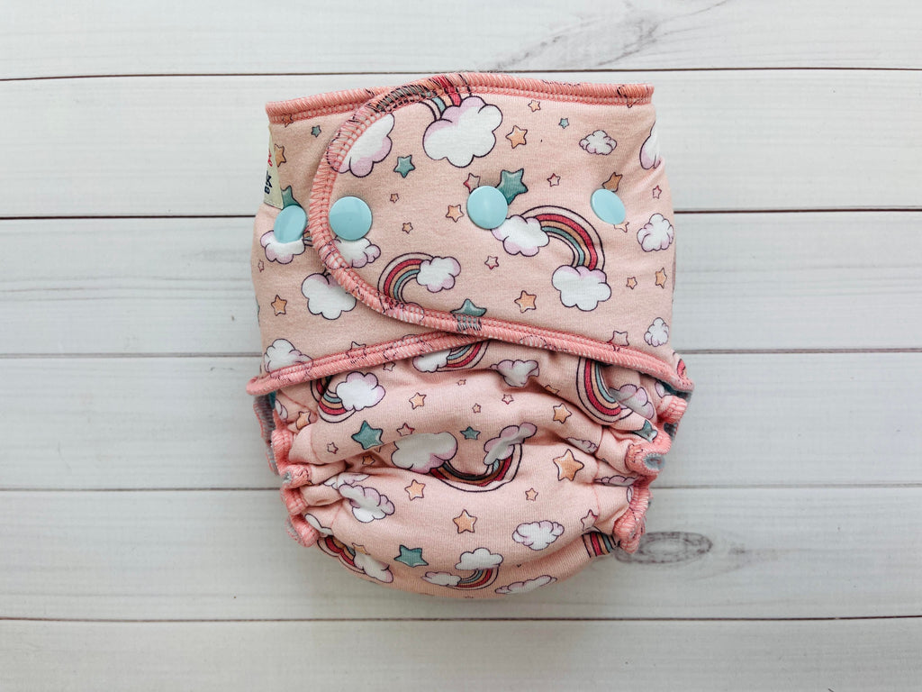 Lilly & Frank Petite Cloth Diaper Precious Skies Petite Cloth Diaper - Fitted - Classic Serged