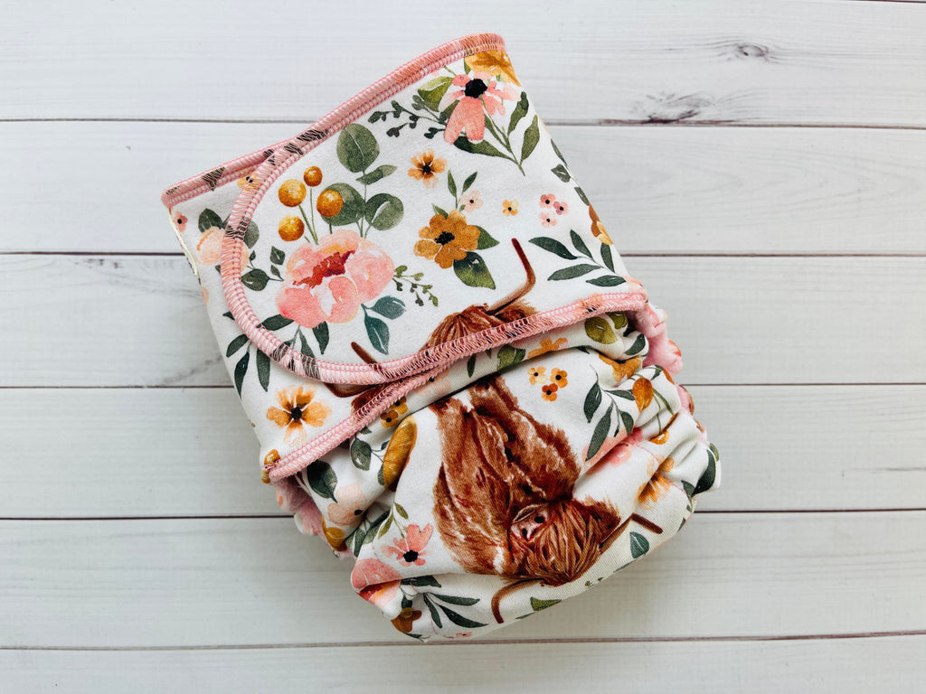 Lilly & Frank Snapless Cloth Diaper Daisy Mae One Size Snap-less ~ Comfort Serged