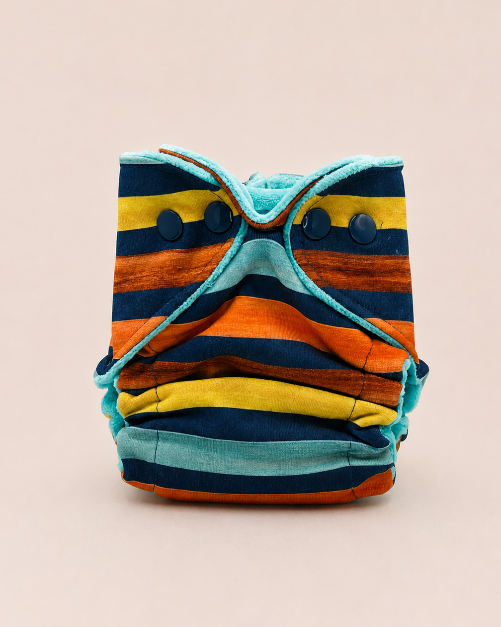 Newborn Fitted Cloth Diaper (6-14lbs) - Navy Stripe by Lilly & Frank 