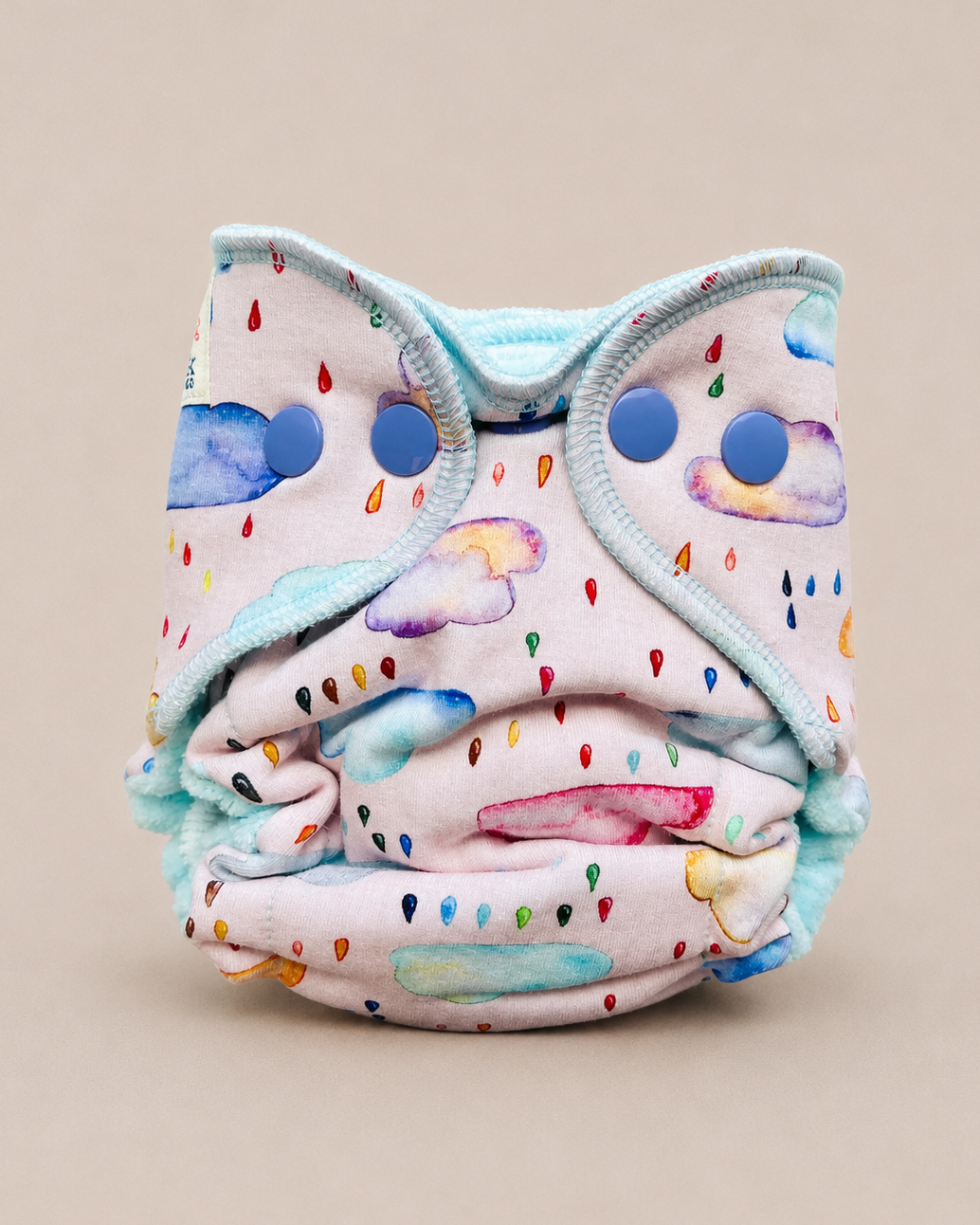 Newborn Fitted Cloth Diaper (6-14lbs) - Pink Acid Rain by Lilly & Frank 