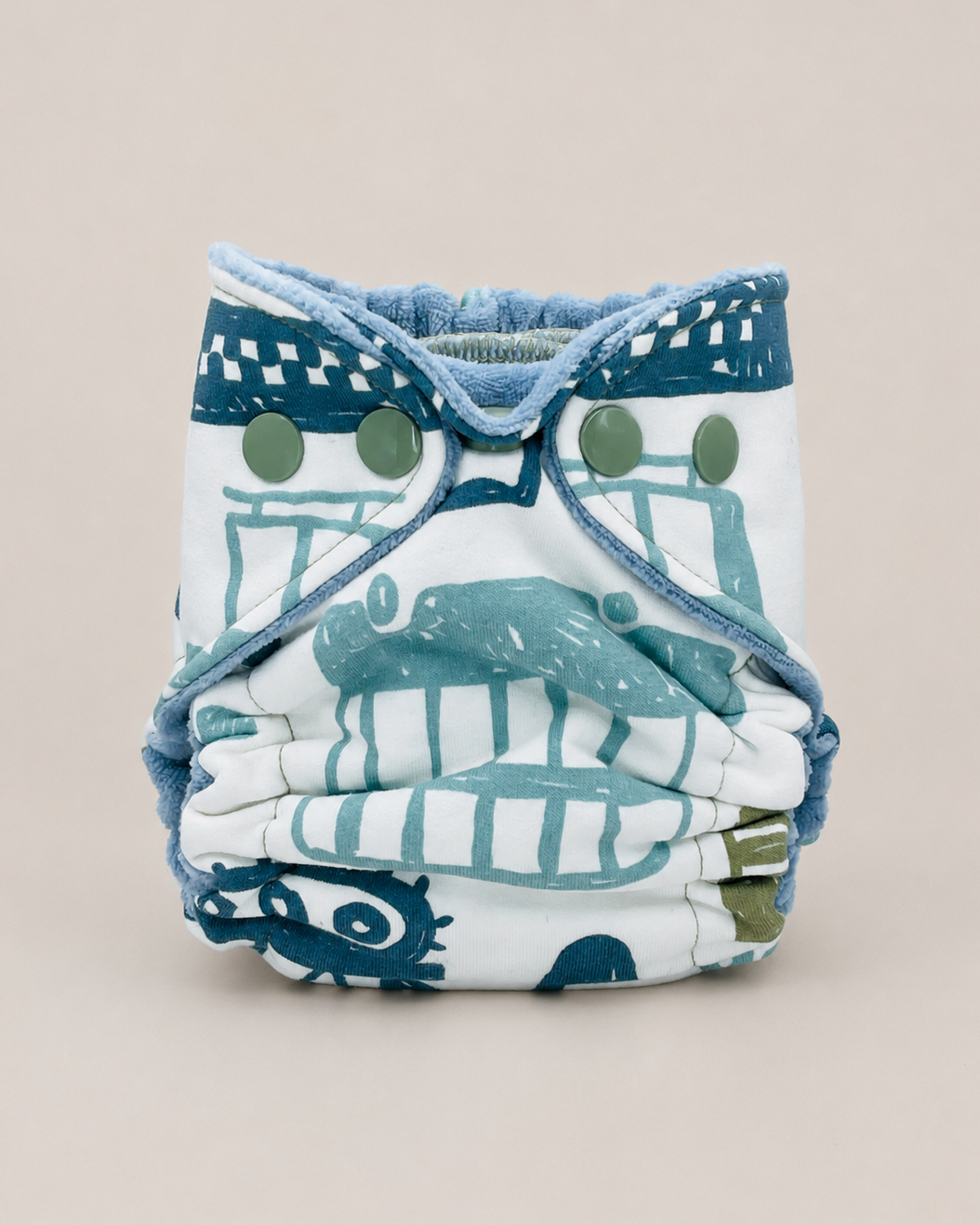 Newborn Fitted Cloth Diaper (6-14lbs) - Busy Street by Lilly & Frank 