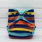Newborn Fitted Cloth Diaper (6-14lbs) - Busy Street - Navy Stripe by Lilly & Frank 