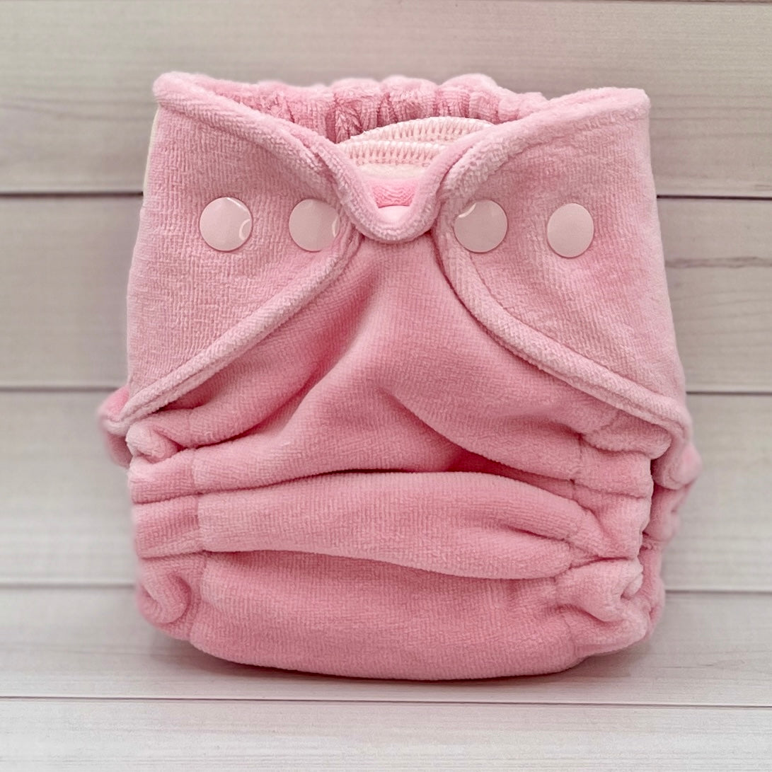 Newborn Fitted Cloth Diaper - Organic Cotton Velour - Made To Order by Lilly & Frank 