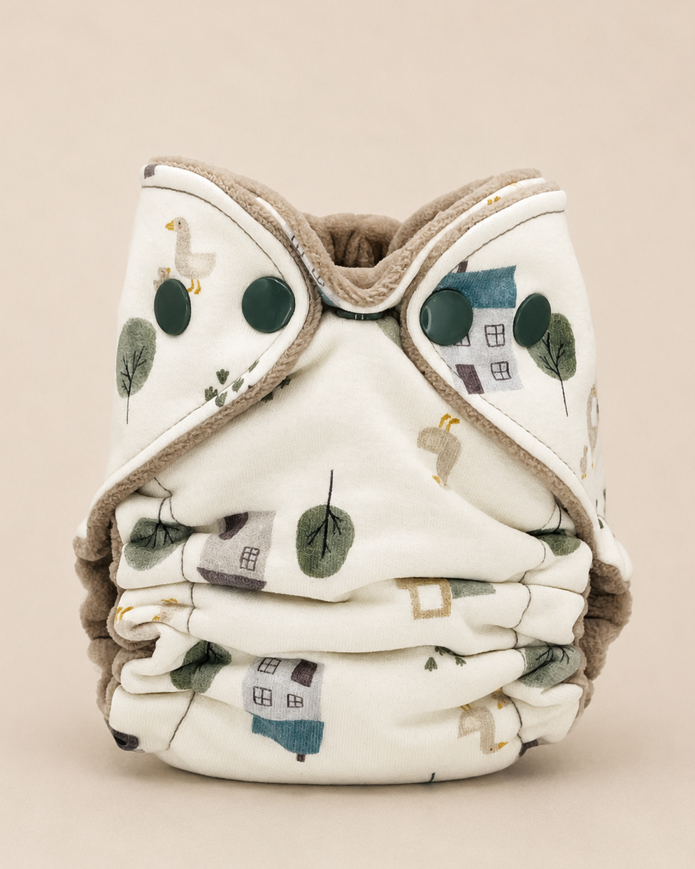 Newborn Fitted Cloth Diaper (6-14lbs) - Quiet Cottage by Lilly & Frank 
