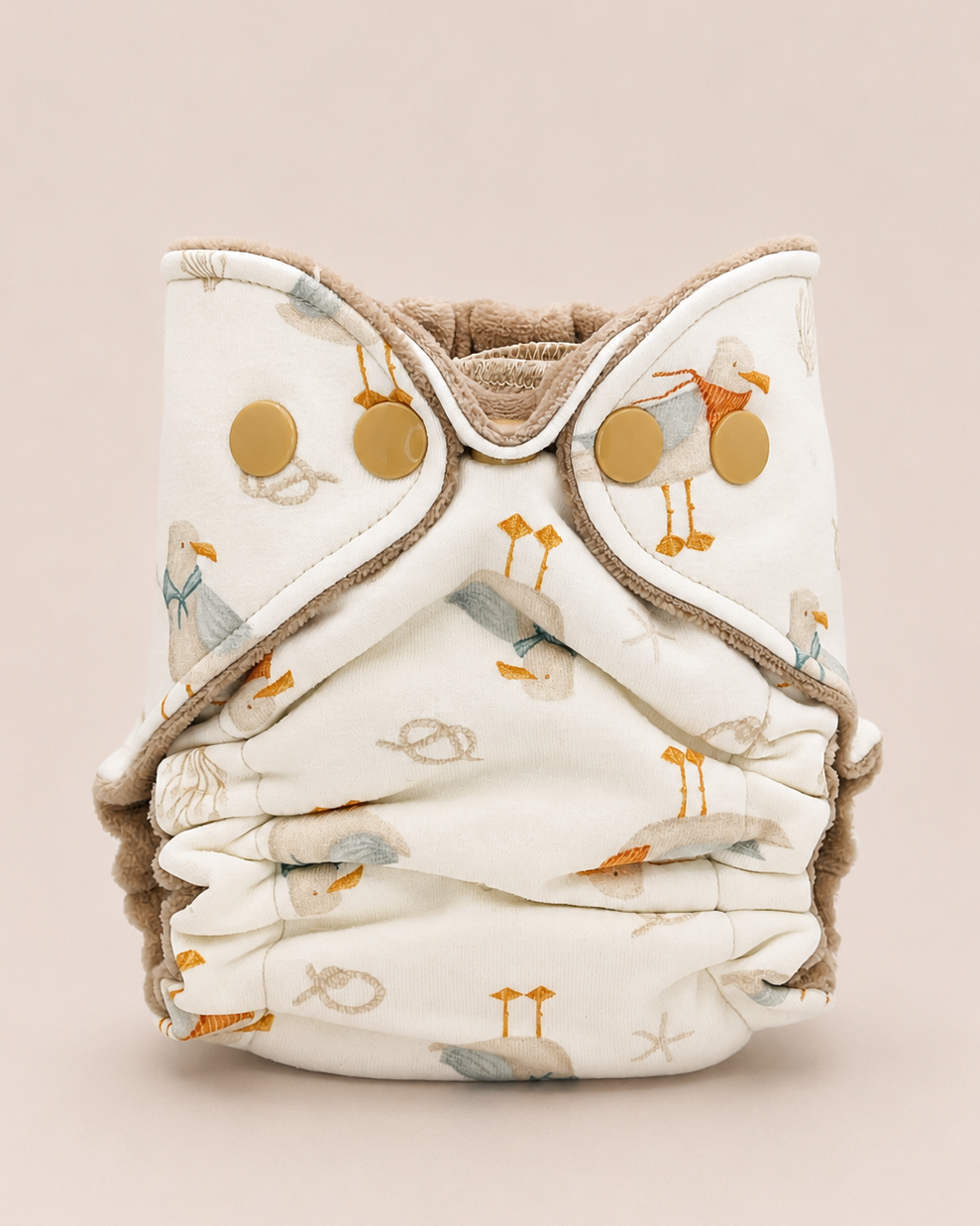 Newborn Fitted Cloth Diaper (6-14lbs) - Seagull Sailor by Lilly & Frank 