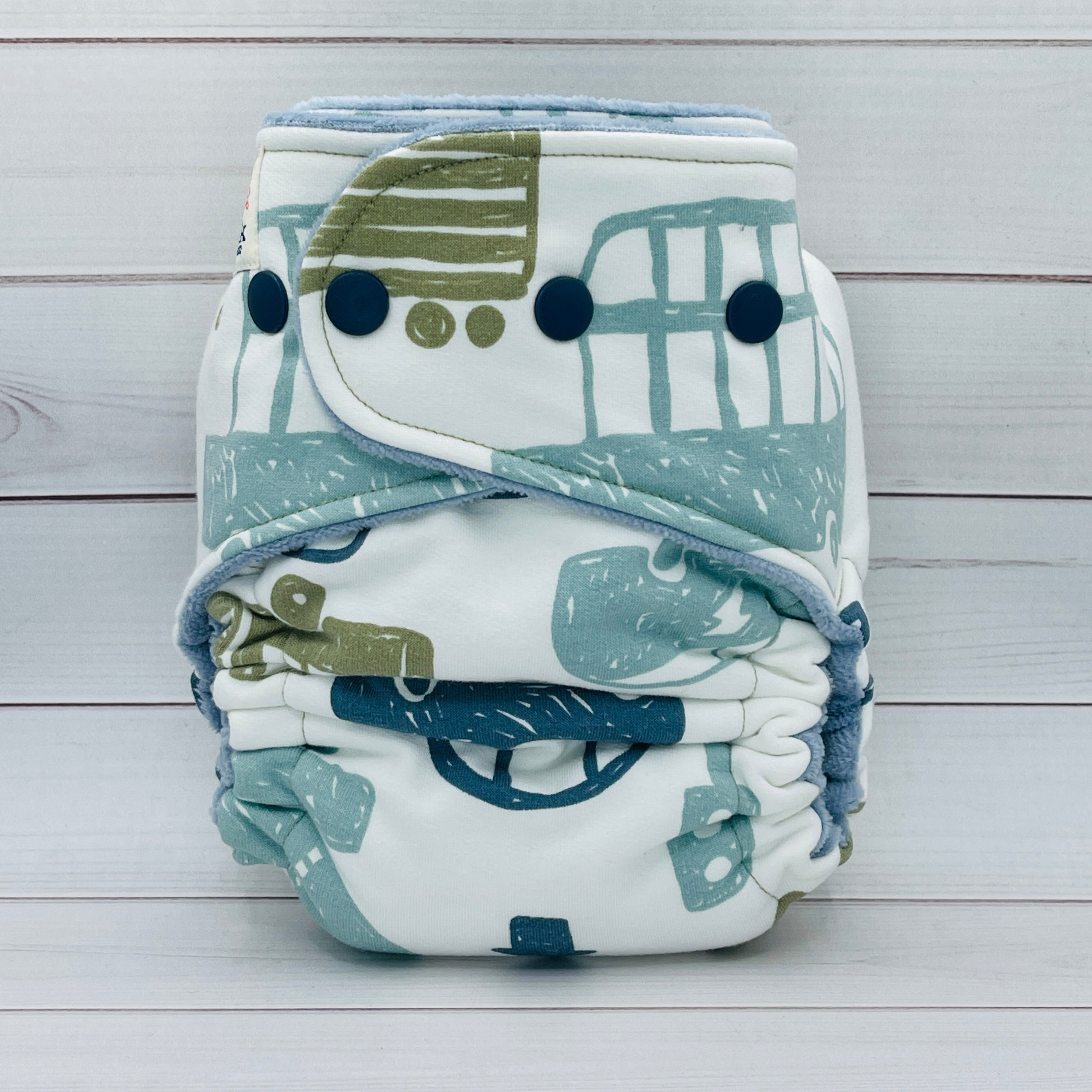 Petite Fitted Cloth Diaper (7-30lbs) - Busy Street by Lilly & Frank 