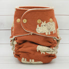 One Size Fitted Cloth Diaper (12-35lbs) - Happy Rhinos by Lilly & Frank 