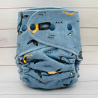 One Size Fitted Cloth Diaper (12-35lbs) - Whale Weather by Lilly & Frank 