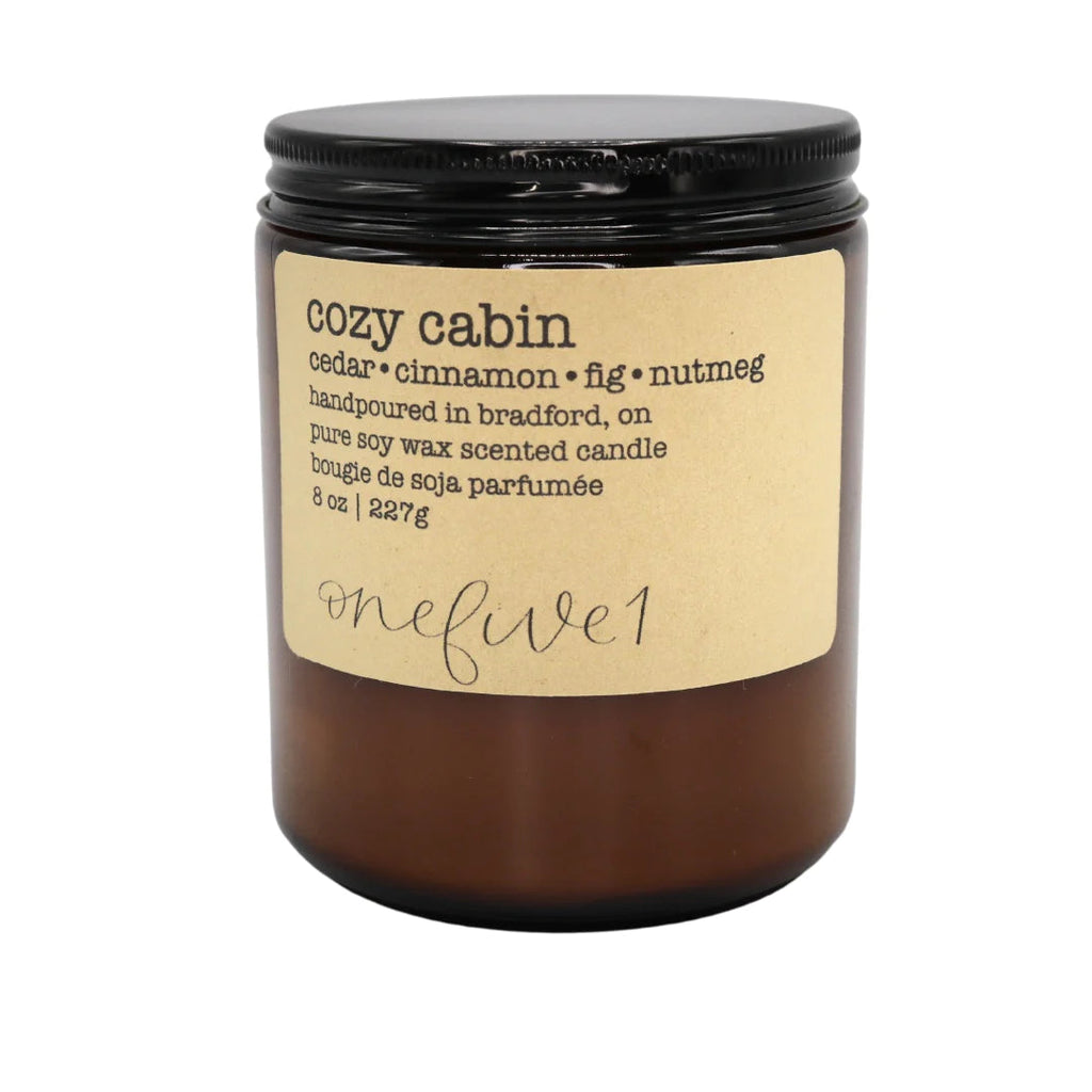 onefive1 Candle cozy cabin- cedar•cinnamon•fig•nutmeg onefive1 soy candles