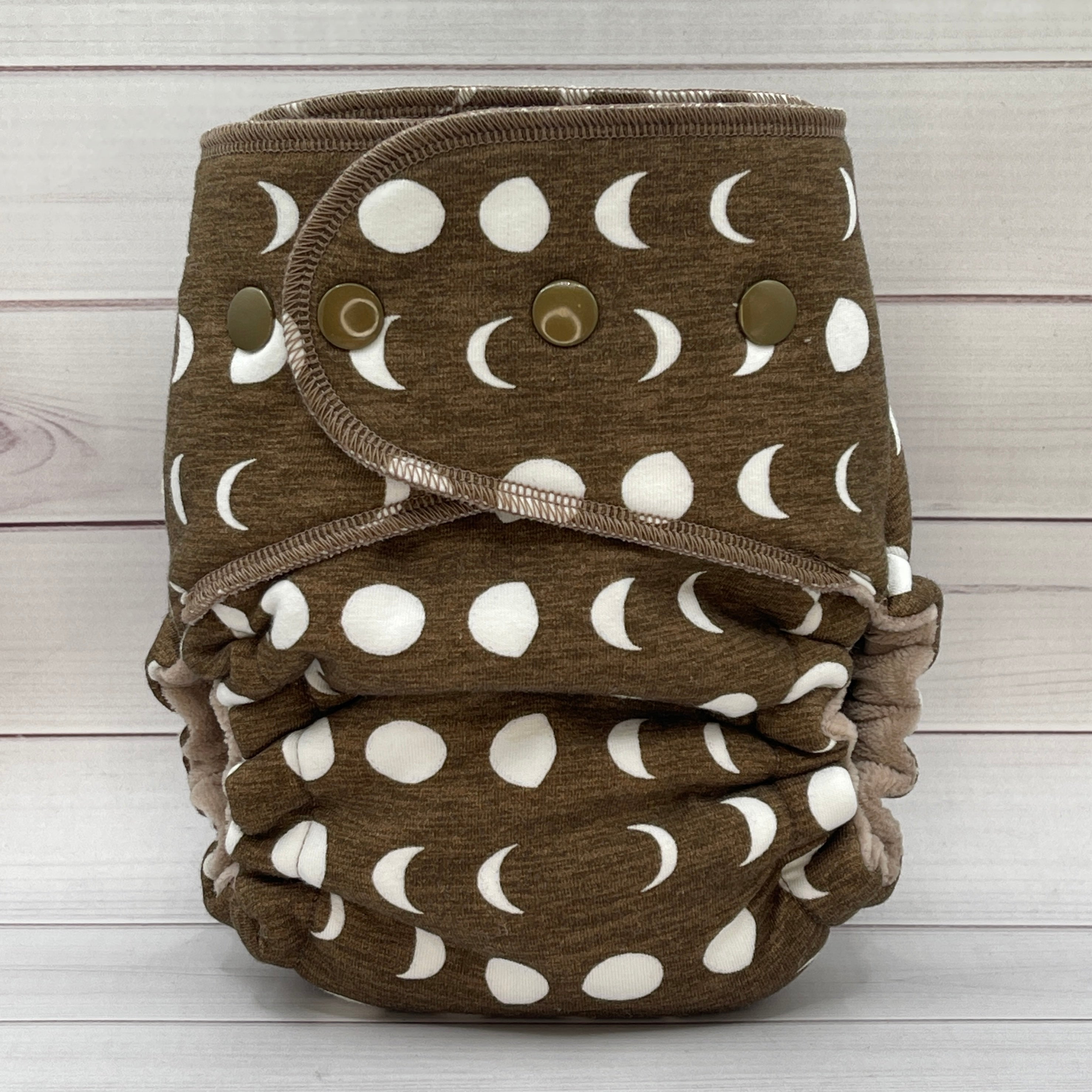 One Size Hybrid Cloth Diaper (12-35lbs) - Crescent Moon by Lilly & Frank 
