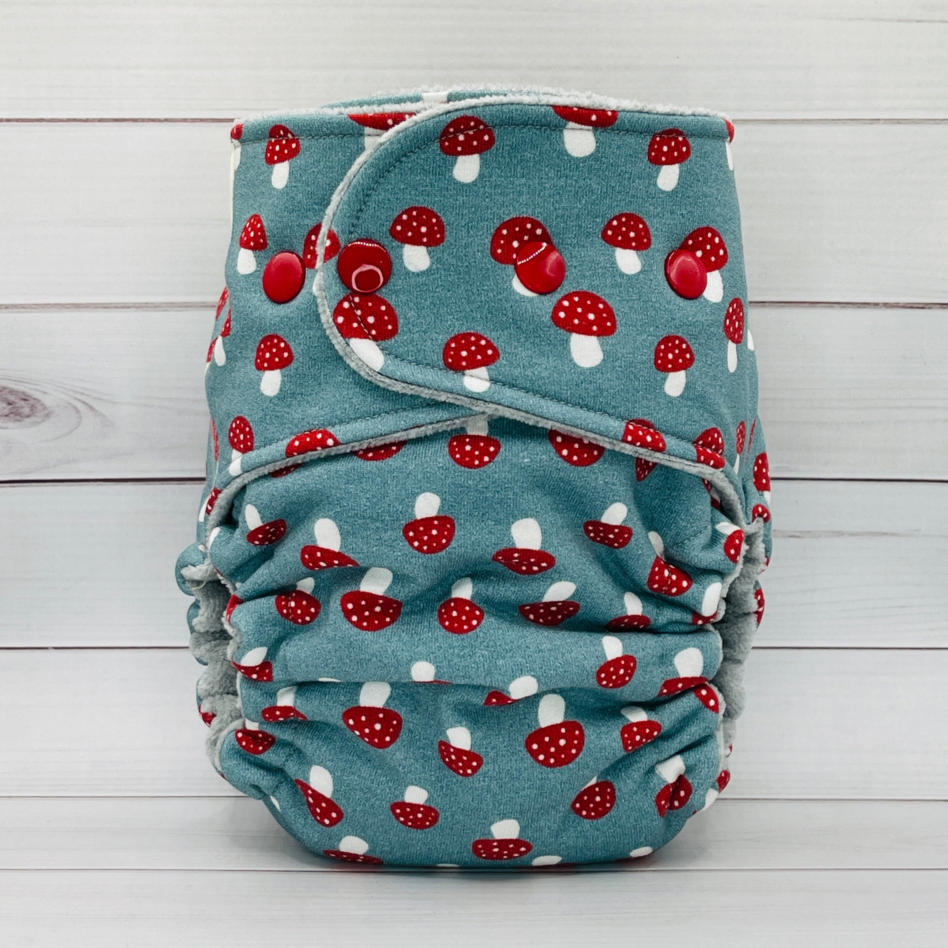 Petite Fitted Cloth Diaper (7-30lbs) - Toadstools by Lilly & Frank 