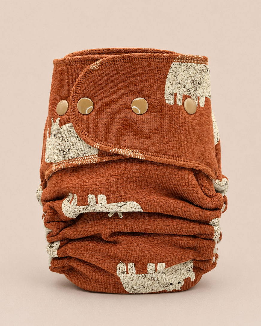 Toddler Fitted Cloth Diaper (20-60lbs) - Happy Rhinos by Lilly & Frank 